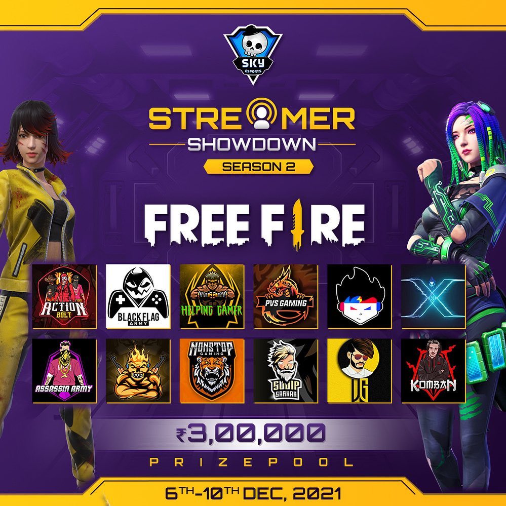 Skyesports Streamer Showdown Season 2 Free Fire Starts 12 Free Fire